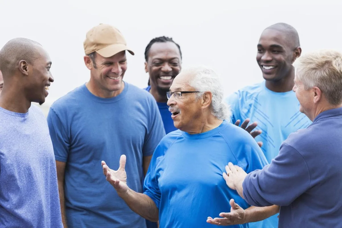 Healthy active adults outdoors